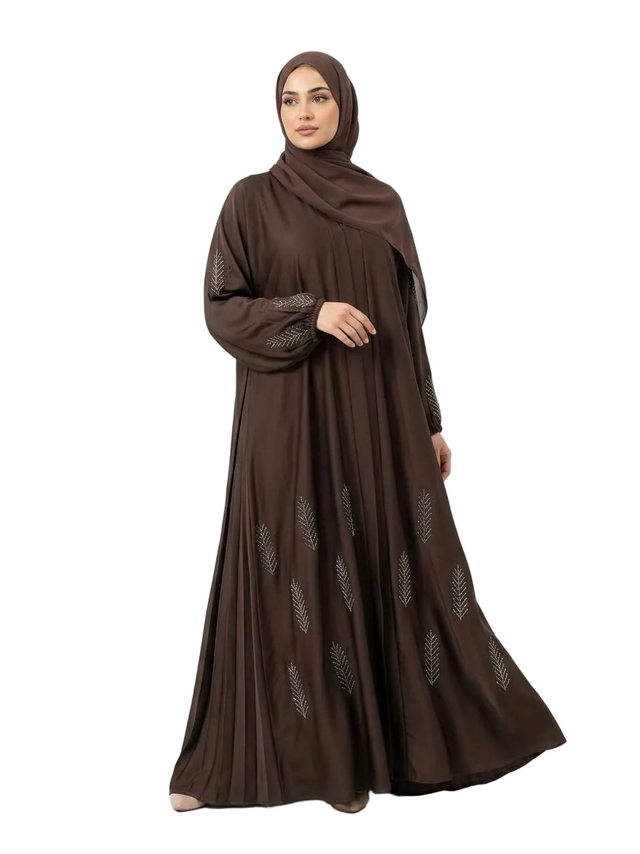 Leaf Stone Work Abaya