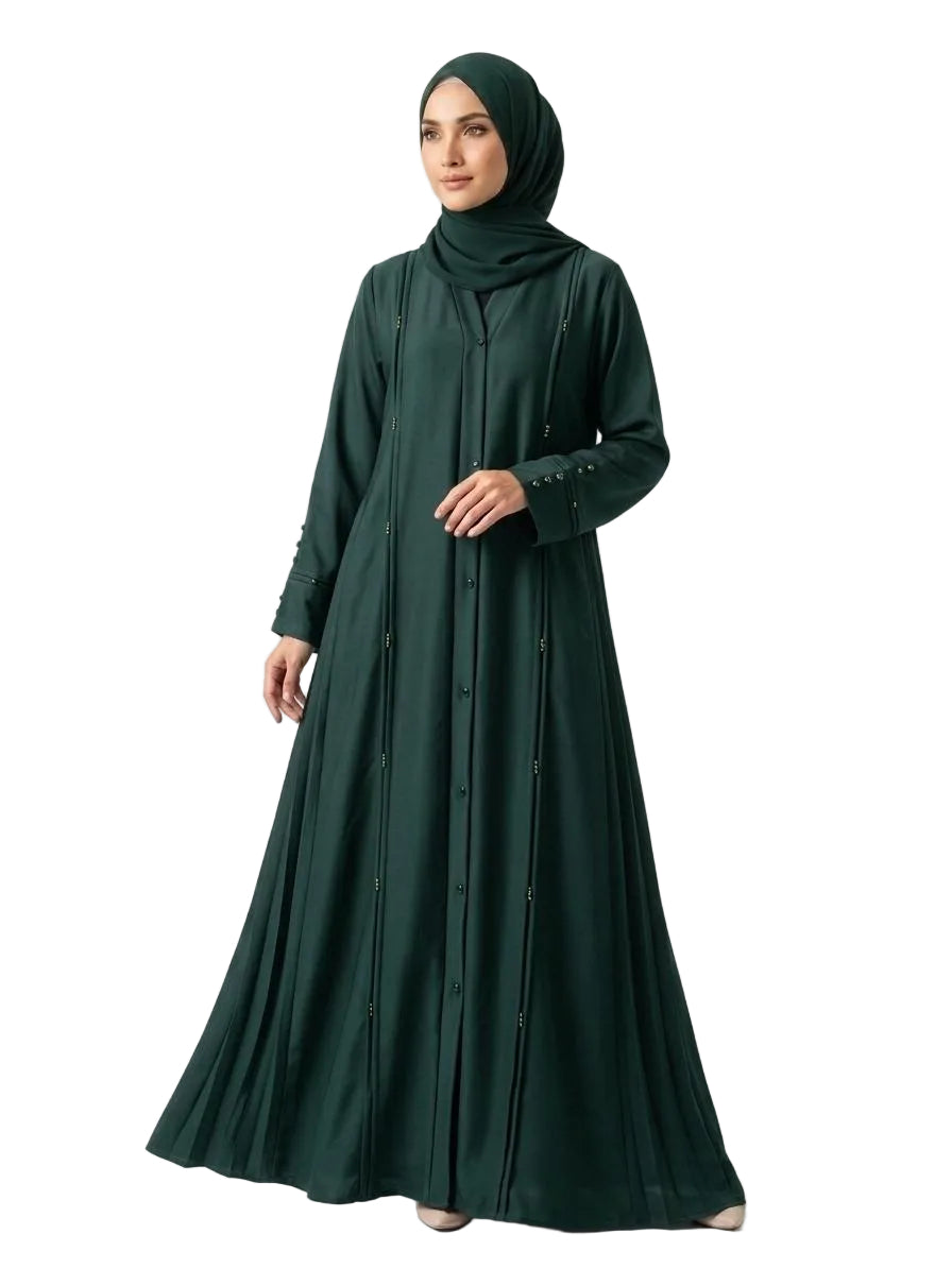 Pin Tuck Stone Work Abaya