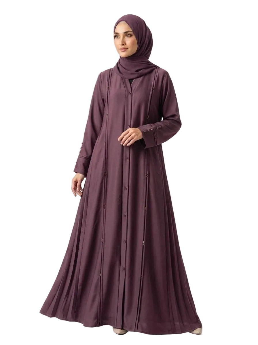 Pin Tuck Stone Work Abaya
