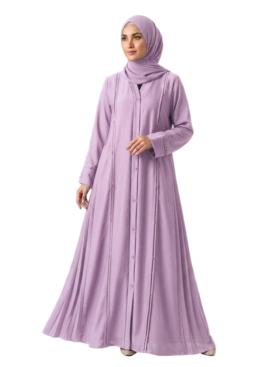Pin Tuck Stone Work Abaya