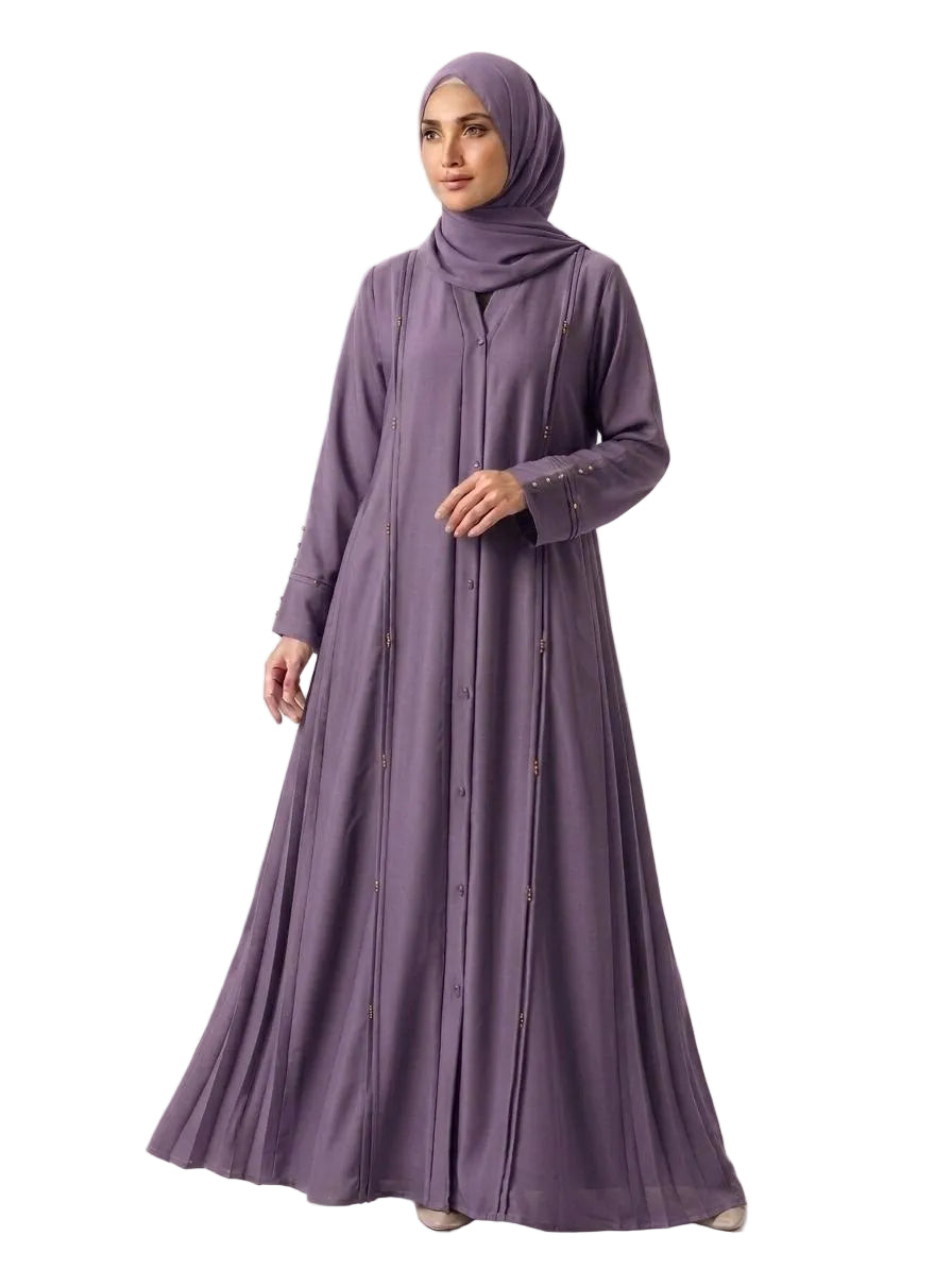 Pin Tuck Stone Work Abaya