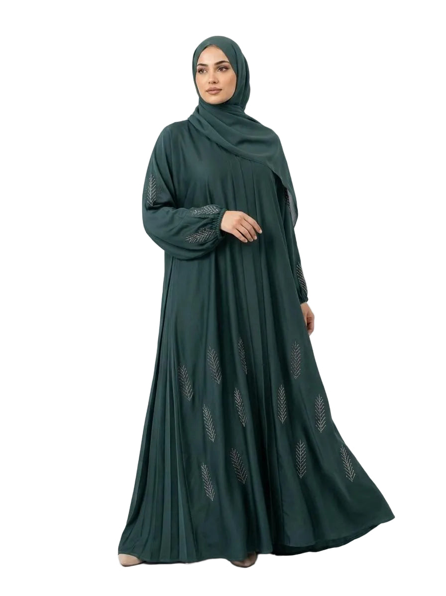 Leaf Stone Work Abaya
