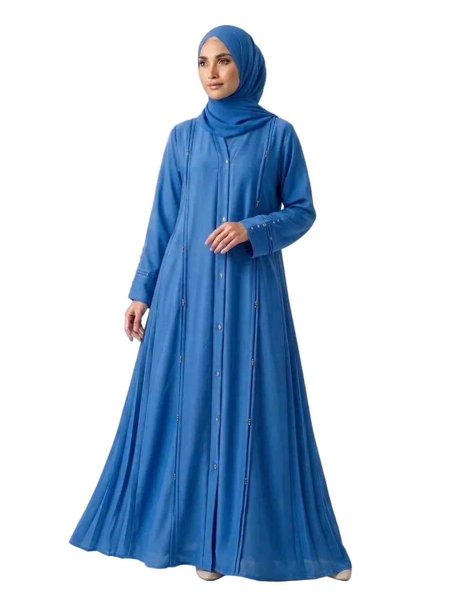 Pin Tuck Stone Work Abaya