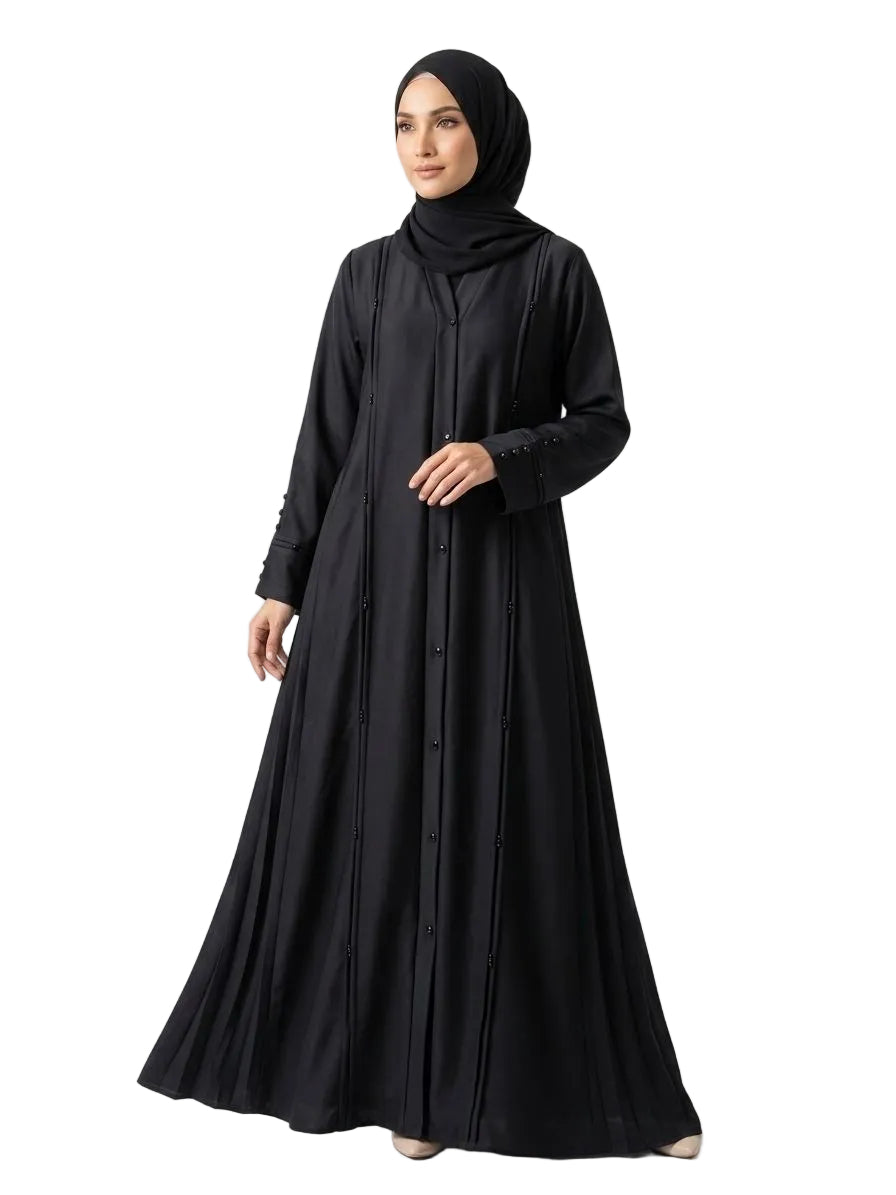 Pin Tuck Stone Work Abaya